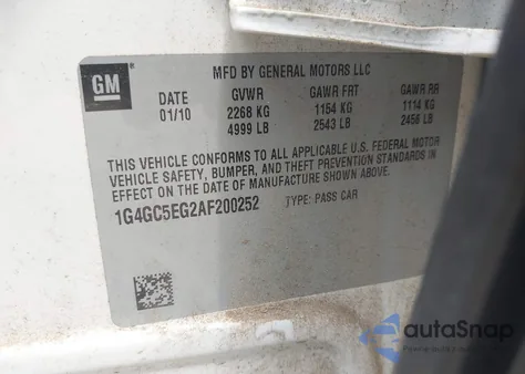 2010 Buick Lacrosse Cxl z USA, uszkodzony, nr VIN 1G4GC5EG2AF200252